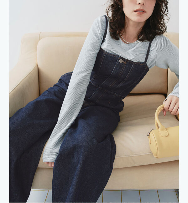 titivate「キャミソールデニムオールインワン」|デニム|