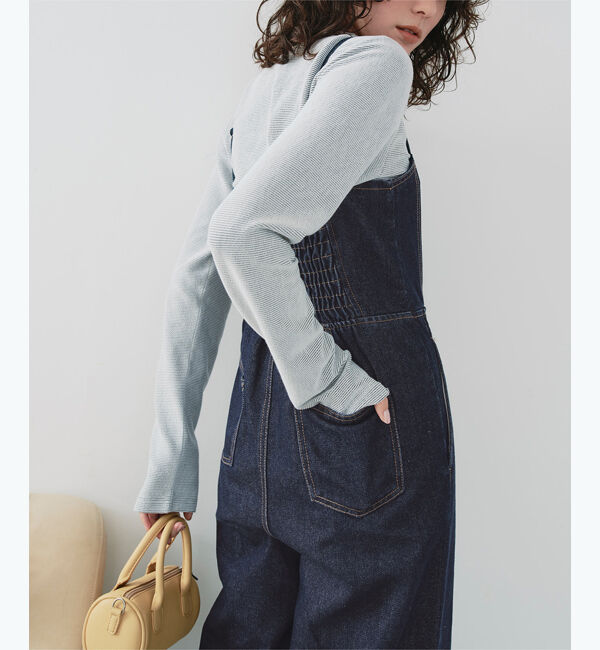 titivate「キャミソールデニムオールインワン」|デニム|