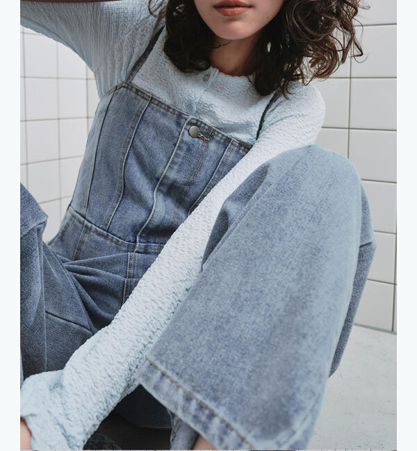 titivate「キャミソールデニムオールインワン」|デニム|