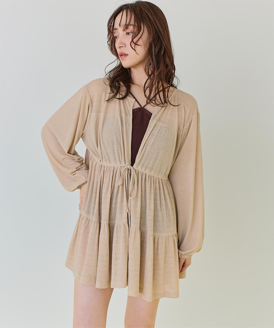 SEA DRESS「ティアードロングカーディガン/ラッシュガード」|コンビネゾン|