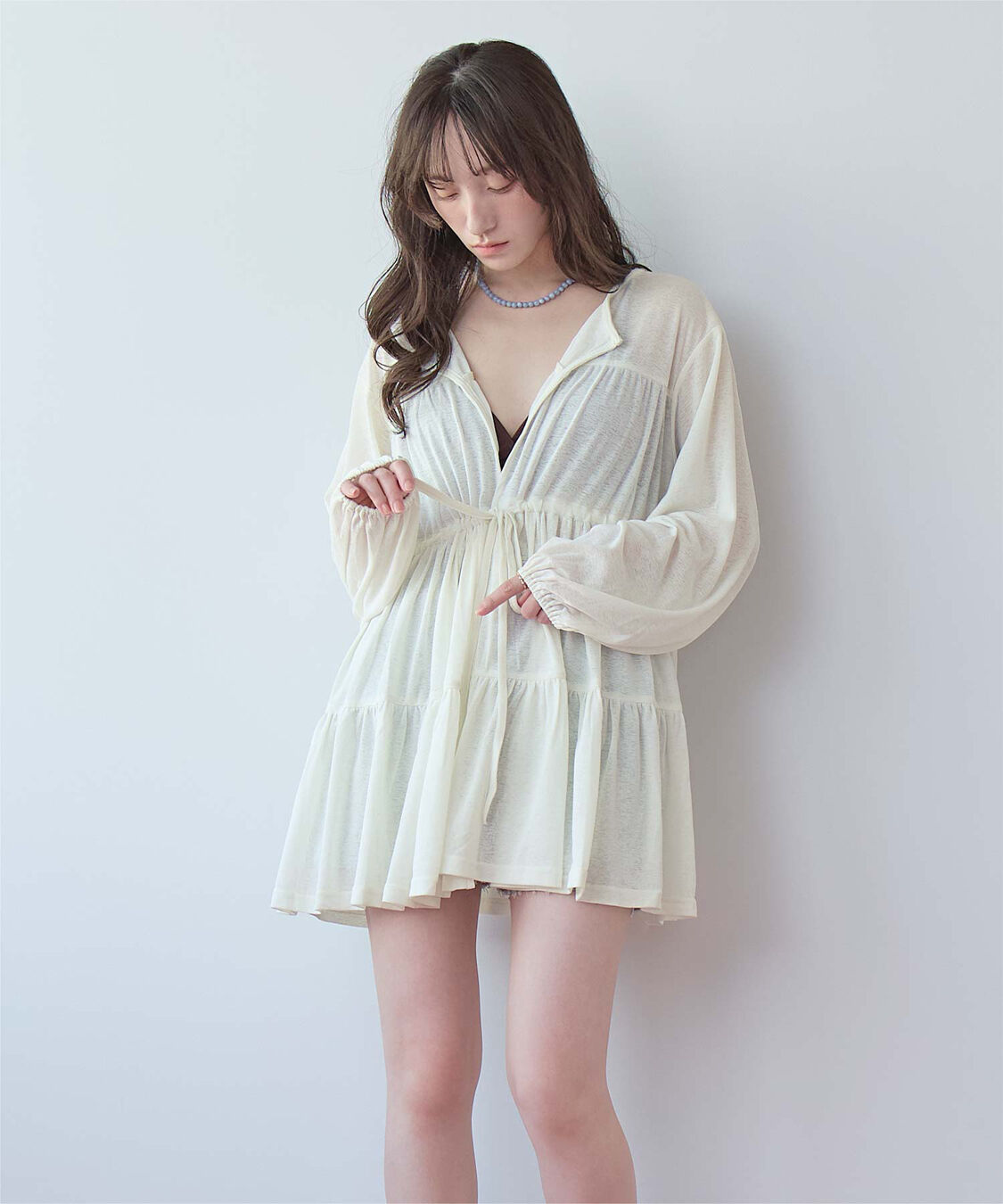 SEA DRESS「ティアードロングカーディガン/ラッシュガード」|コンビネゾン|