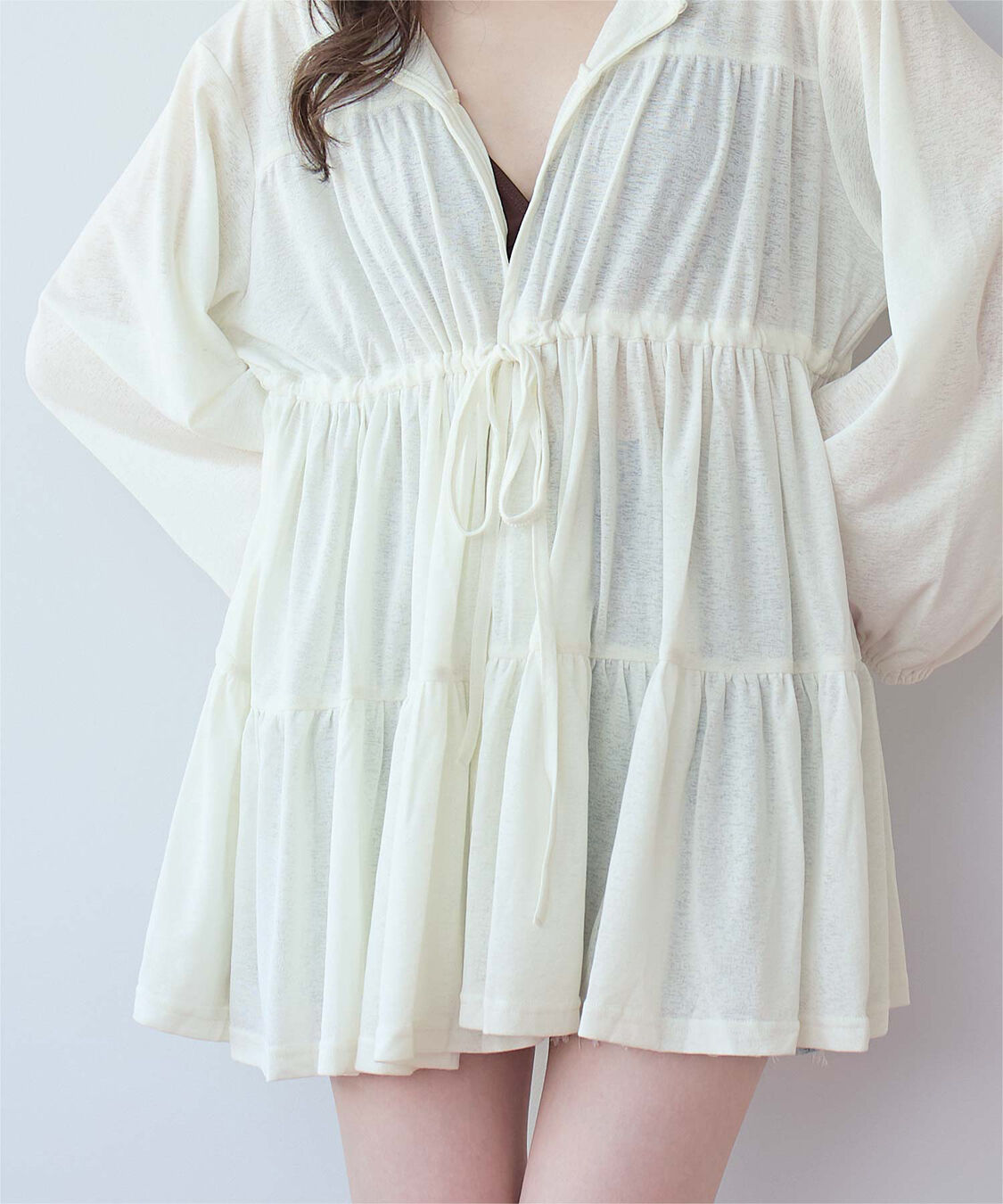 SEA DRESS「ティアードロングカーディガン/ラッシュガード」|コンビネゾン|