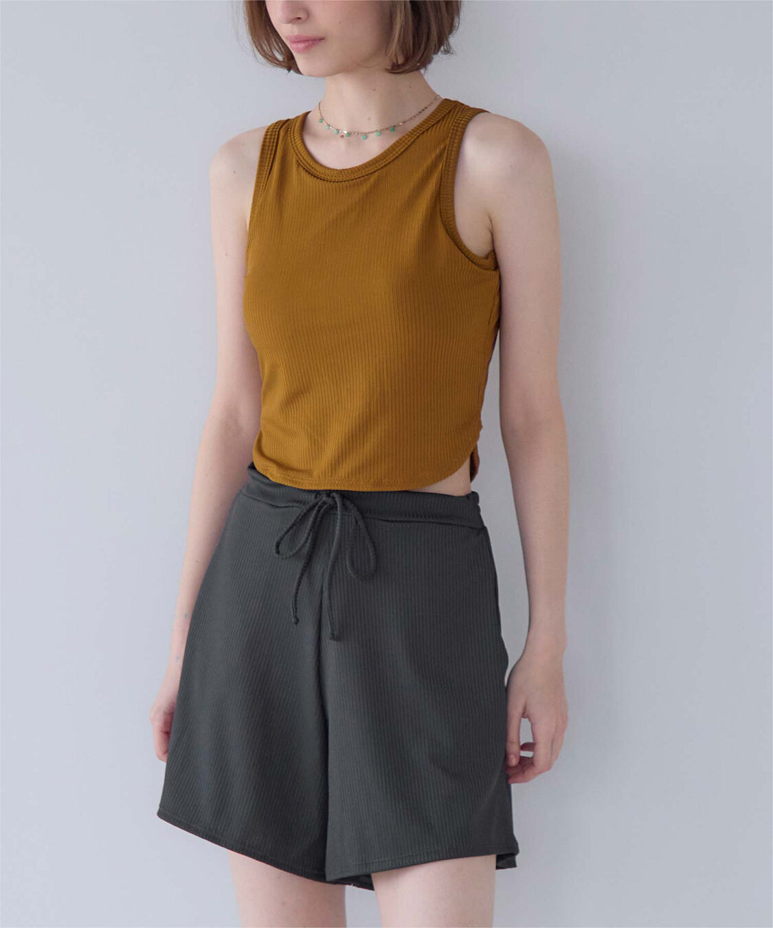 SEA DRESS「3点セット/ショートパンツ&times;タンクトップビキニ/水着」|ビキニ|キャメル