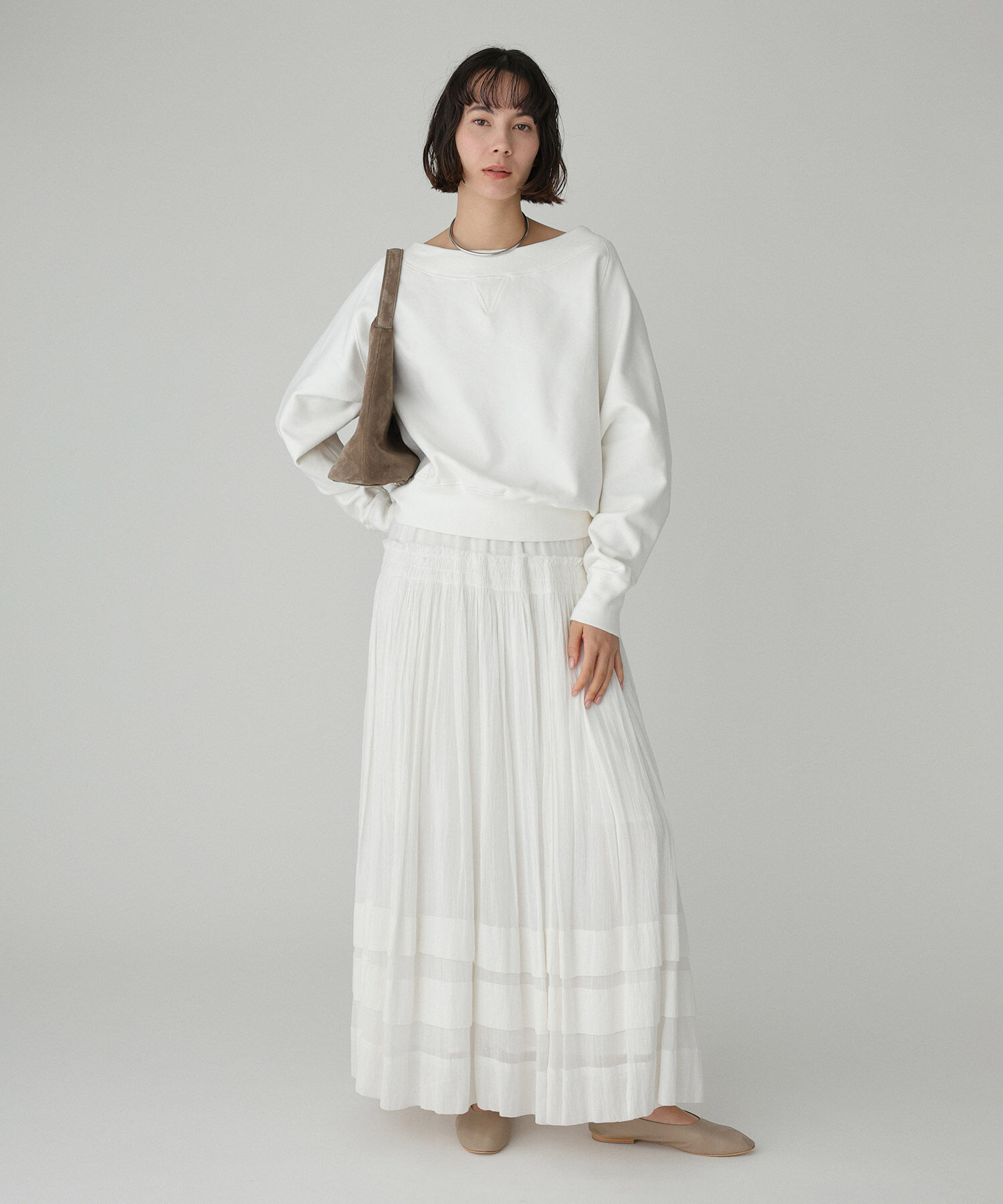 BABYLONE「ボ－トネック裏毛プルオーバー」|スウェット・ジャージ|