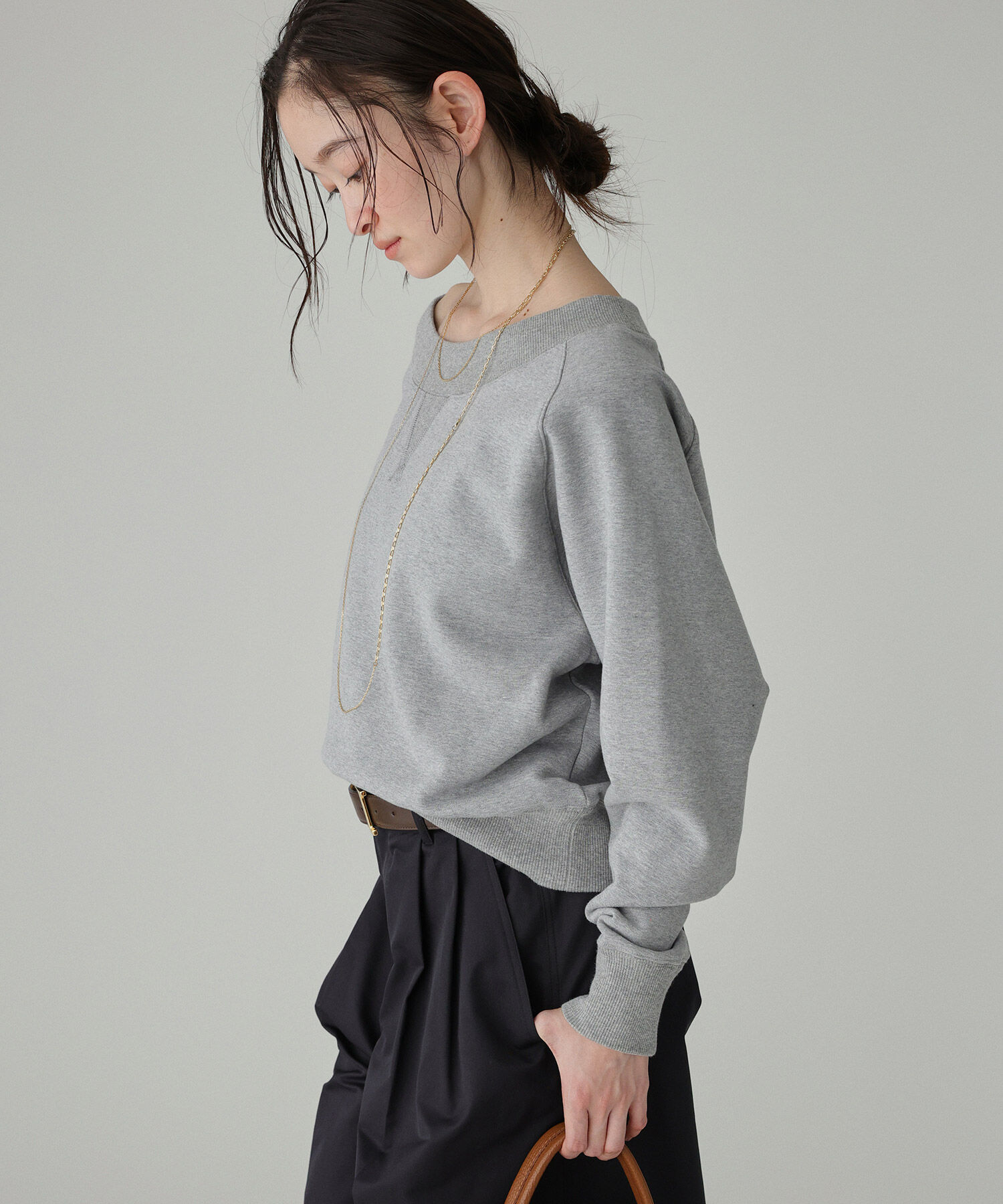 BABYLONE「ボ－トネック裏毛プルオーバー」|スウェット・ジャージ|