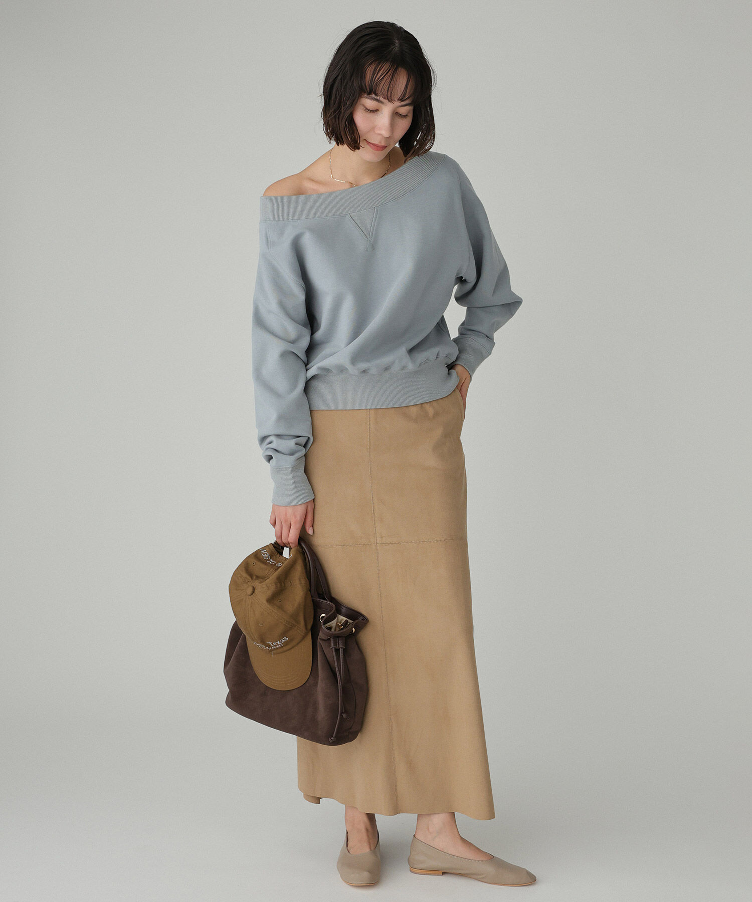 BABYLONE「ボ－トネック裏毛プルオーバー」|スウェット・ジャージ|