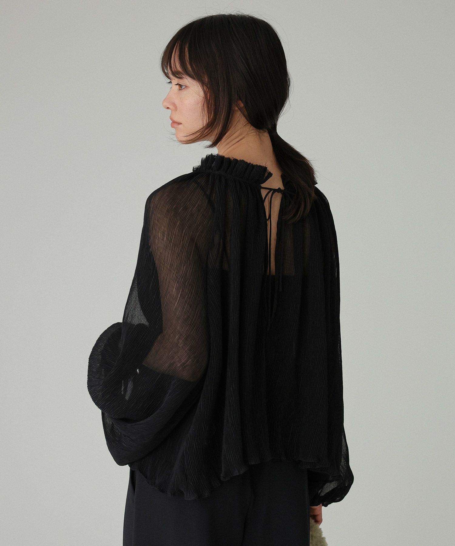 BABYLONE「2WAY楊柳ブラウス」|シャツ・ブラウス|ﾌﾞﾗｯｸ