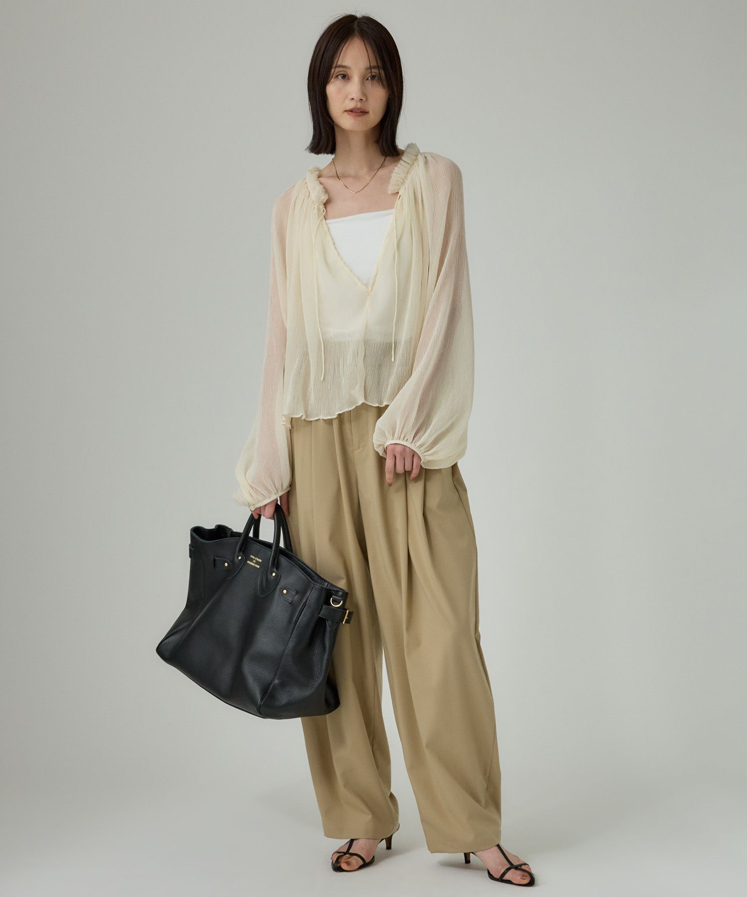 BABYLONE「2WAY楊柳ブラウス」|シャツ・ブラウス|