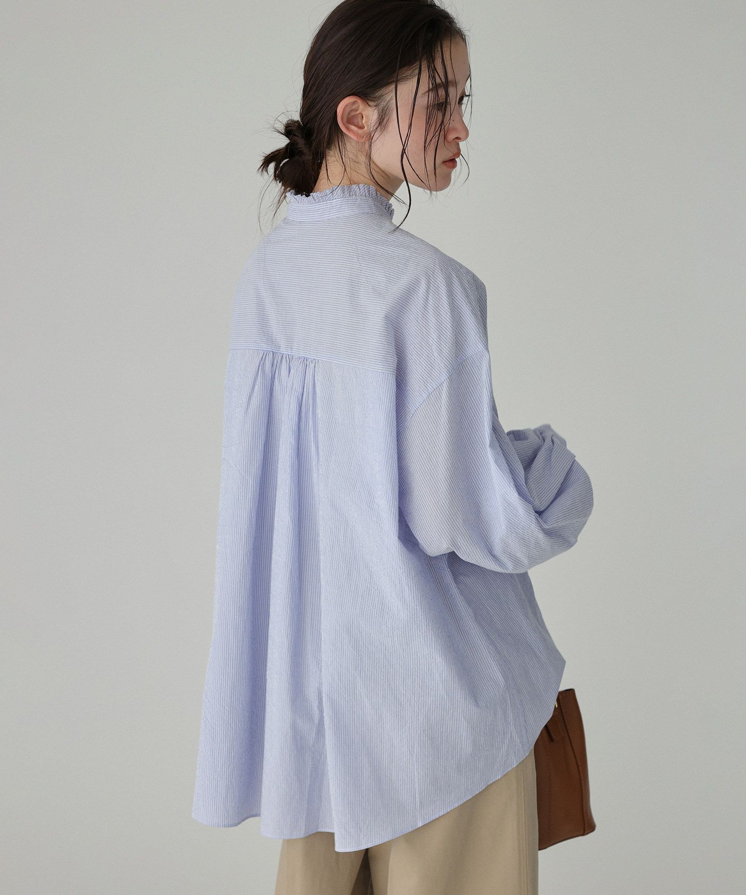 BABYLONE「コードレーンギャザーブラウス」|シャツ・ブラウス|