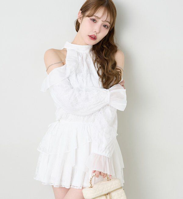  「肩ビジューアメスリチュニック」|シャツ・ブラウス|