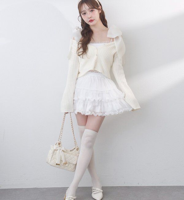  「キラキラボタンアイレットカーデ」|ニット・セーター|