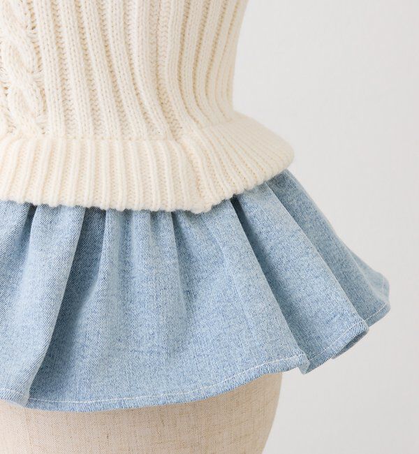  「【Denim Collection】肩リボンビスチェ」|シャツ・ブラウス|