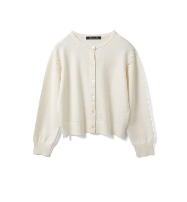 mizuiro ind「mizuiro ind クルーネックカーディガンクロシェ」|ニット・セーター|アイボリー