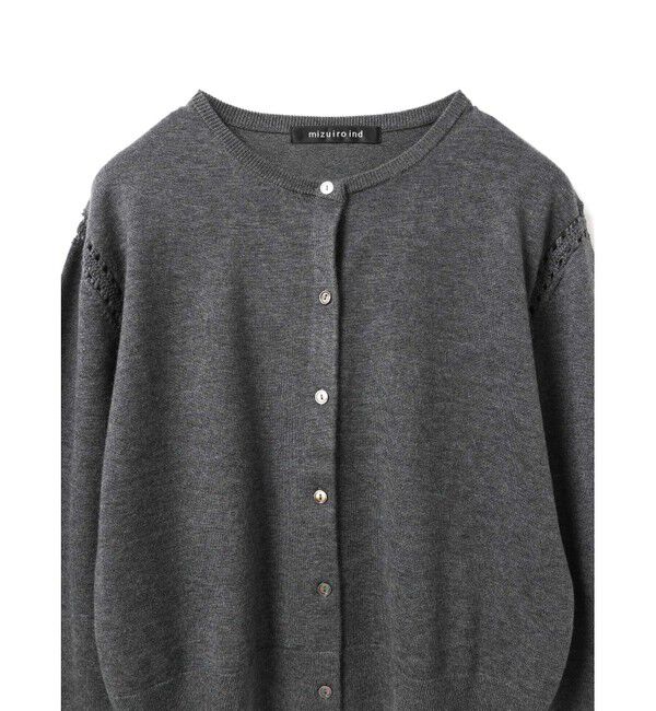 mizuiro ind「mizuiro ind クルーネックカーディガンクロシェ」|ニット・セーター|