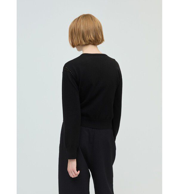 mizuiro ind「mizuiro ind クルーネックカーディガンクロシェ」|ニット・セーター|