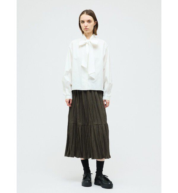 mizuiro ind「mizuiro ind ウールブレンドティアードワッシャースカート」|スカート|