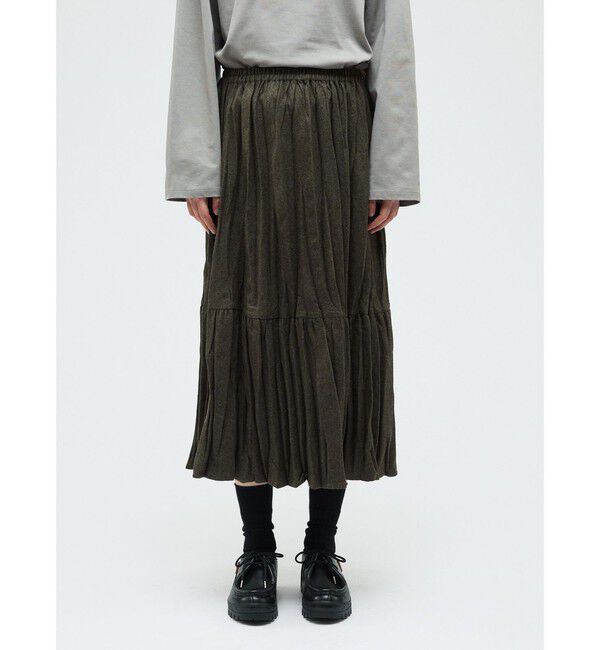 mizuiro ind「mizuiro ind ウールブレンドティアードワッシャースカート」|スカート|