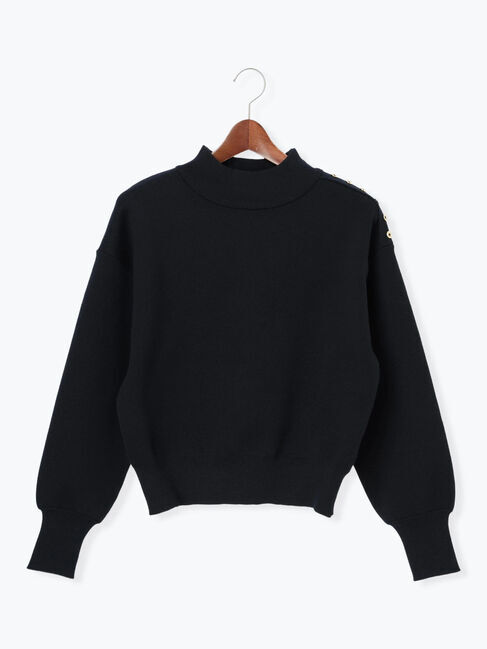 Te chichi「スタンドショルダーメタルボタンニット」|ニット・セーター|