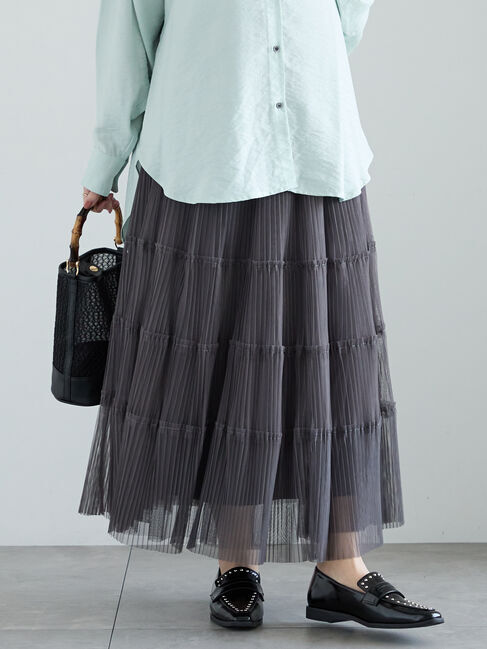 Te chichi「チュールプリーツティアードロングスカート」|スカート|