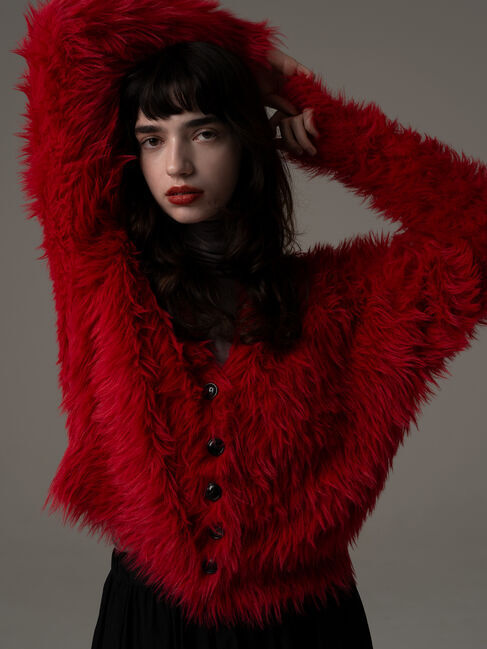 Te chichi「【R by Te chichi】シャギーカーディガン《2025winter catalog item》」|カーディガン|レッド