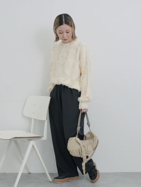 Samansa Mos2 blue「シャーリングミニドラムバッグ」|その他|