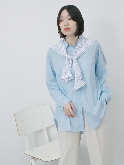 Samansa Mos2 blue「【接触冷感】マルチスタイルシャツ」|シャツ・ブラウス|