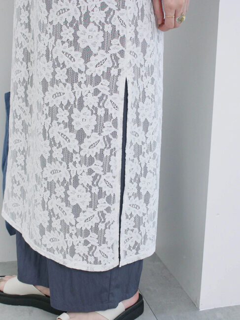 Samansa Mos2 blue「メッシュレースキャミワンピース」|ワンピース|