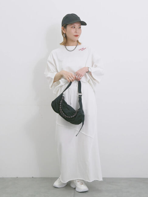 Samansa Mos2 blue「◎裏毛切替ナロースカート」|スカート|