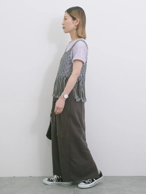 Samansa Mos2 blue「◎裏毛切替ナロースカート」|スカート|