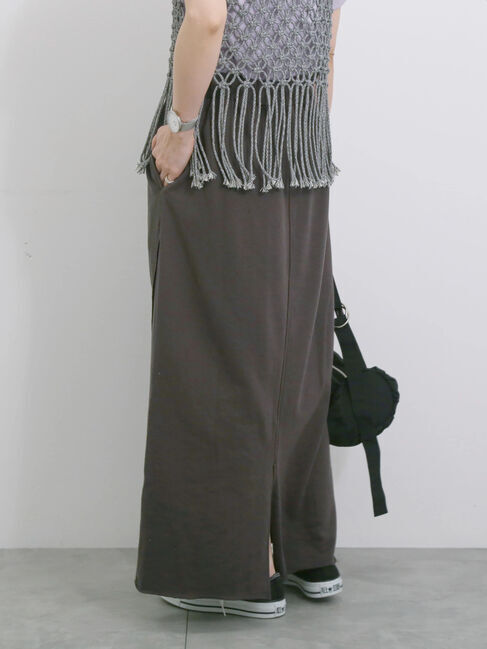 Samansa Mos2 blue「◎裏毛切替ナロースカート」|スカート|