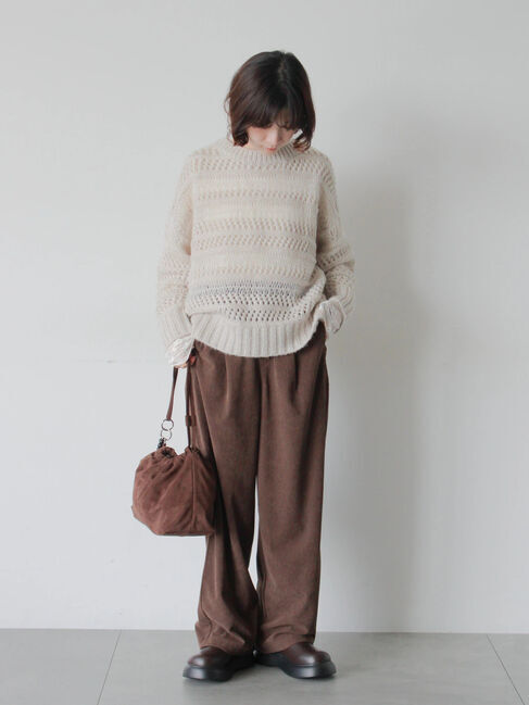 Samansa Mos2 blue「カットコールパンツ」|その他|