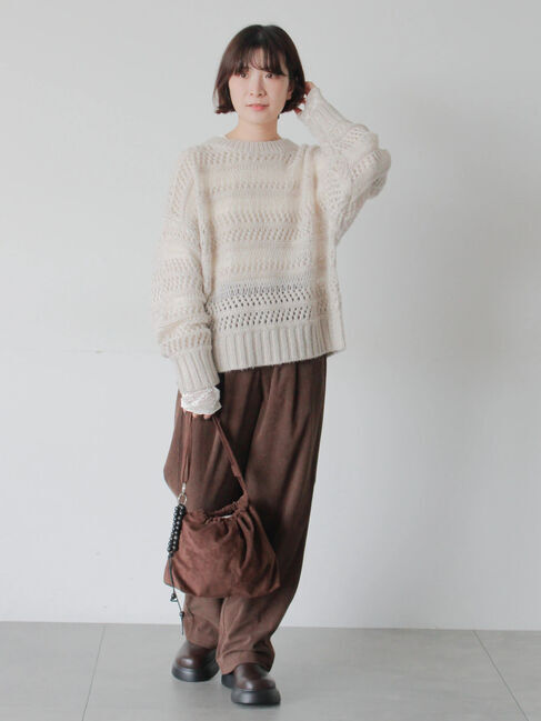 Samansa Mos2 blue「カットコールパンツ」|その他|