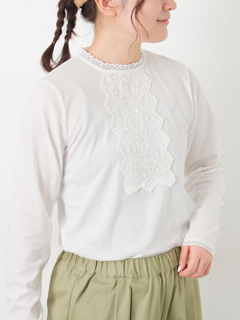 Samansa Mos2「パーツレース貼りカットソー」|Tシャツ・カットソー|