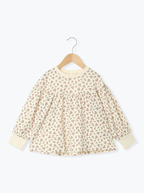 Samansa Mos2 Lagom「小花プリントギャザーT」|Tシャツ・カットソー|ピンク