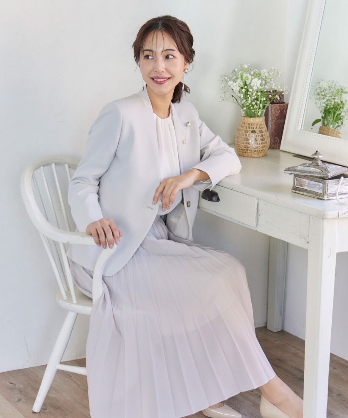 INED「シフォンプリーツスカート」|スカート|