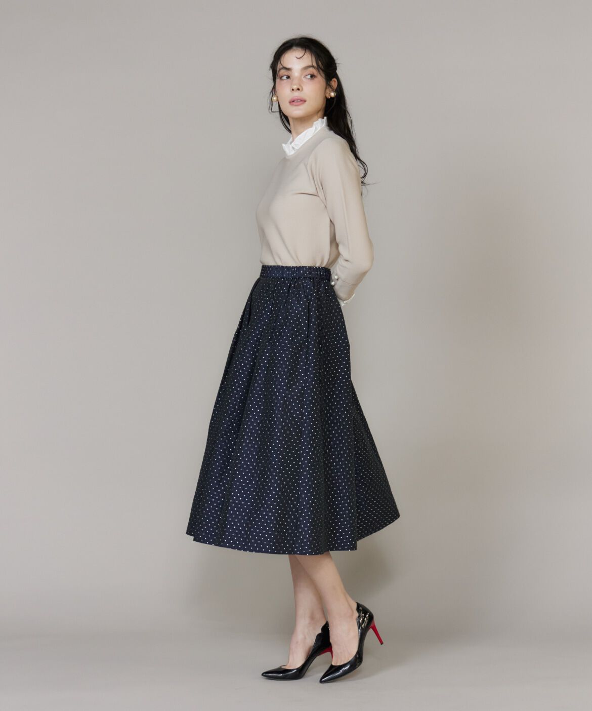 Maglie le cassetto「フリルドッキングニットプルオーバー」|ニット・セーター|