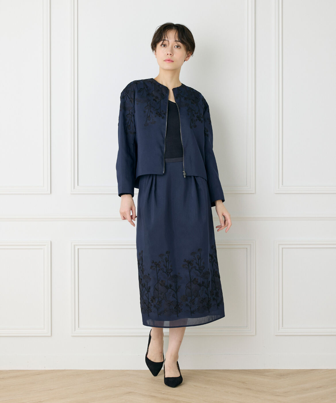 INED「《大きいサイズ》コクーンスカート《la veille by SUPERIOR CLOSET》」|台形|