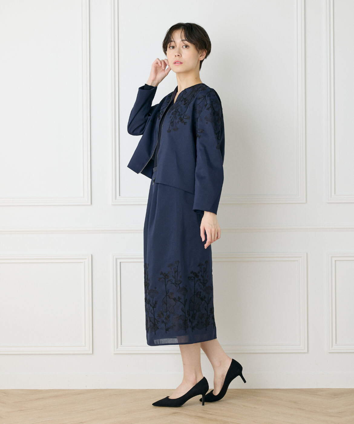 INED「《大きいサイズ》コクーンスカート《la veille by SUPERIOR CLOSET》」|台形|