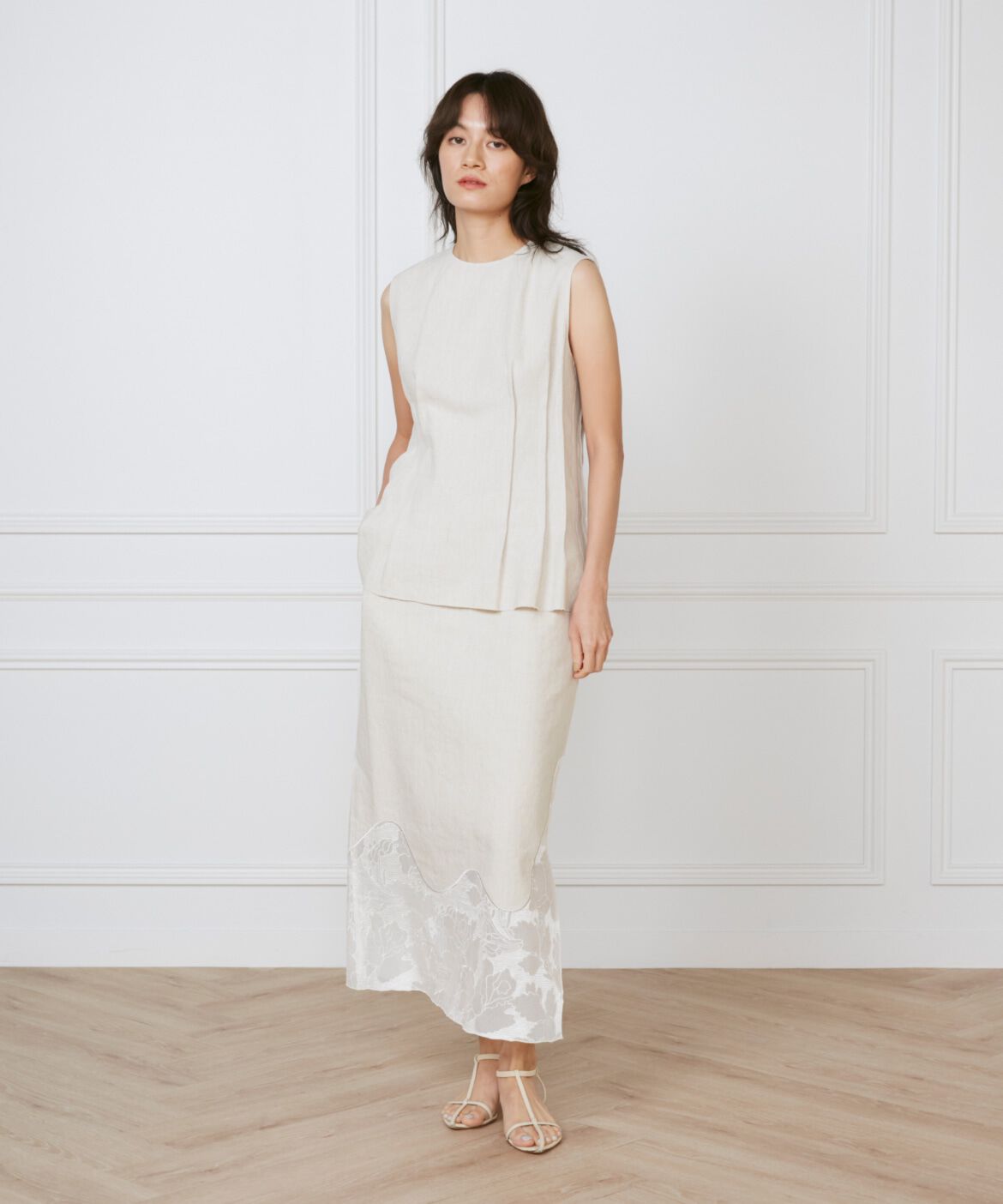 INED「《大きいサイズ》ウエストピンタックブラウス　《la veille by SUPERIOR CLOSET》」|シャツ・ブラウス|