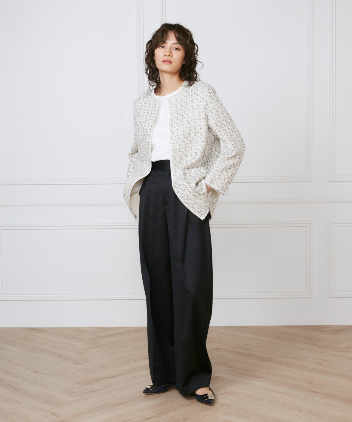 INED「《大きいサイズ》シンプルTシャツ《la veille by SUPERIOR CLOSET》」|Tシャツ・カットソー|