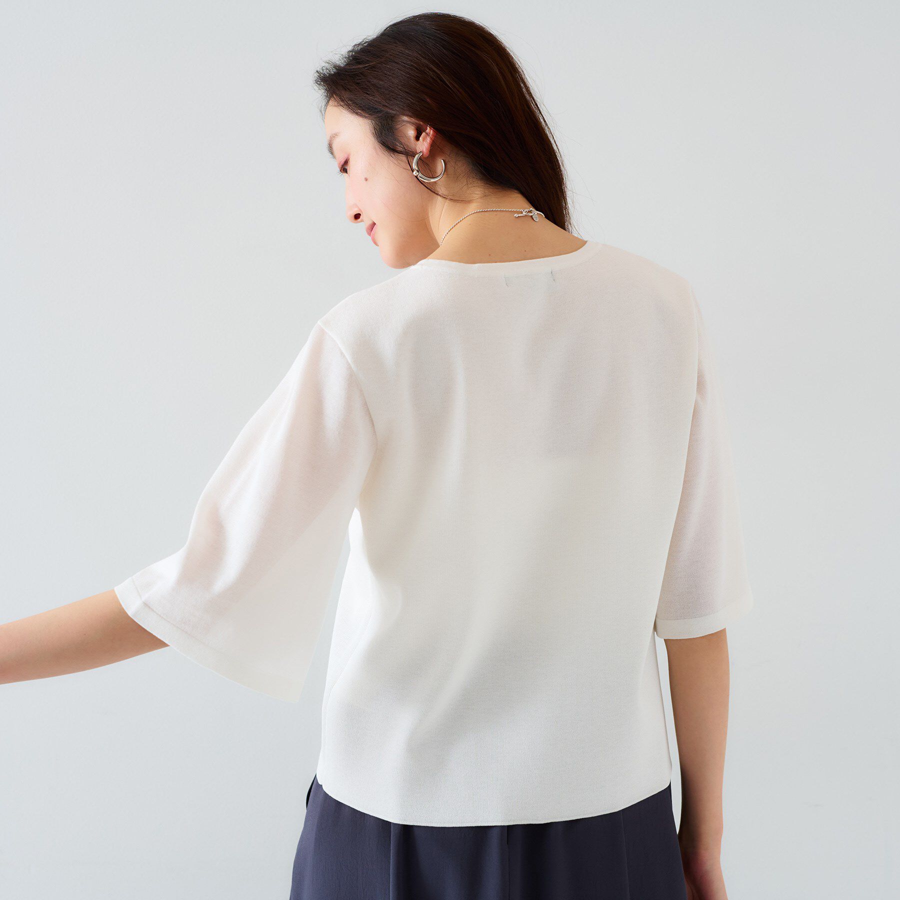 UNTITLED「【清涼感/二の腕カバー】シアープルオーバーニット」|ニット・セーター|