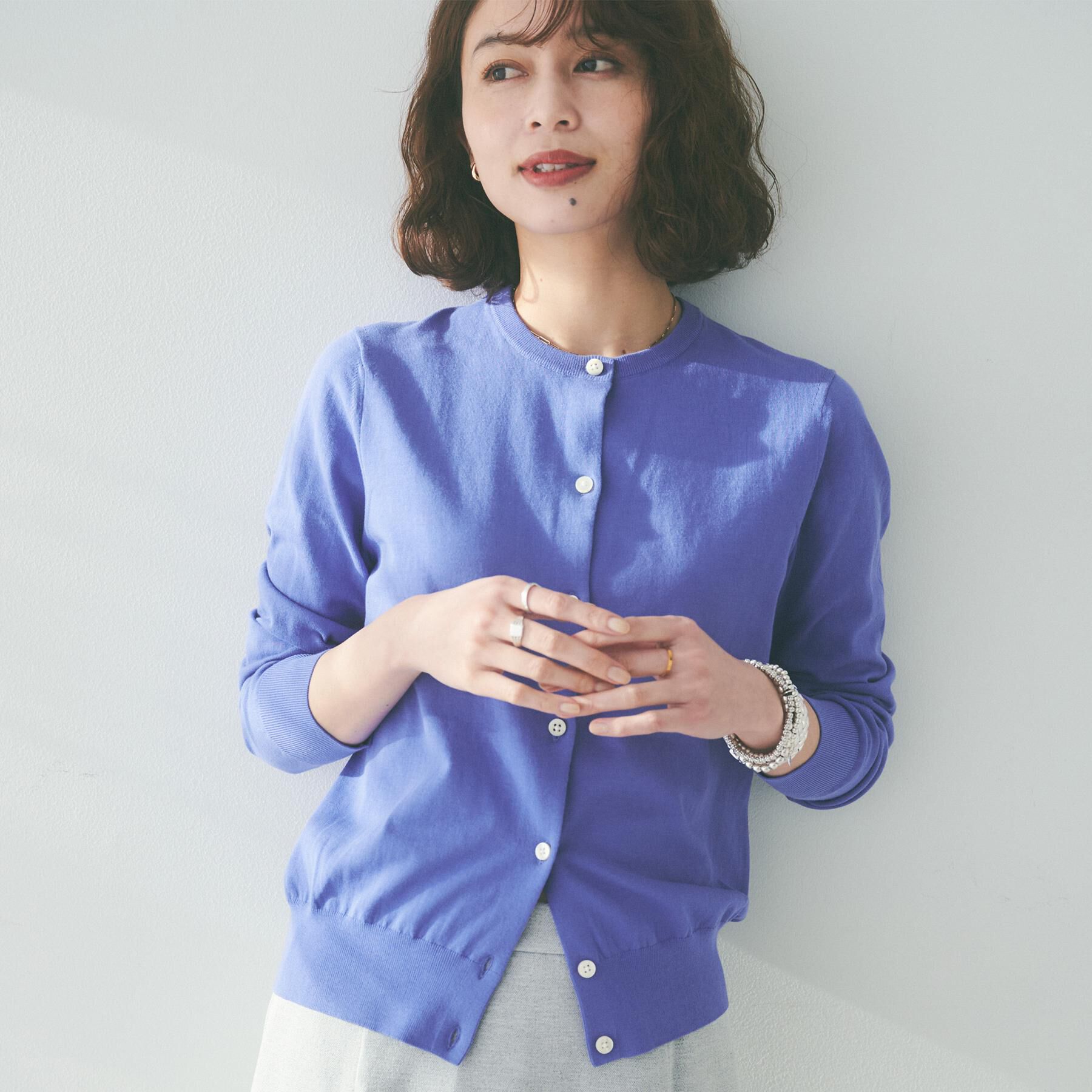 UNTITLED「【11色展開/コットン100/アンサンブル可能】クルーカーディガン」|カーディガン|