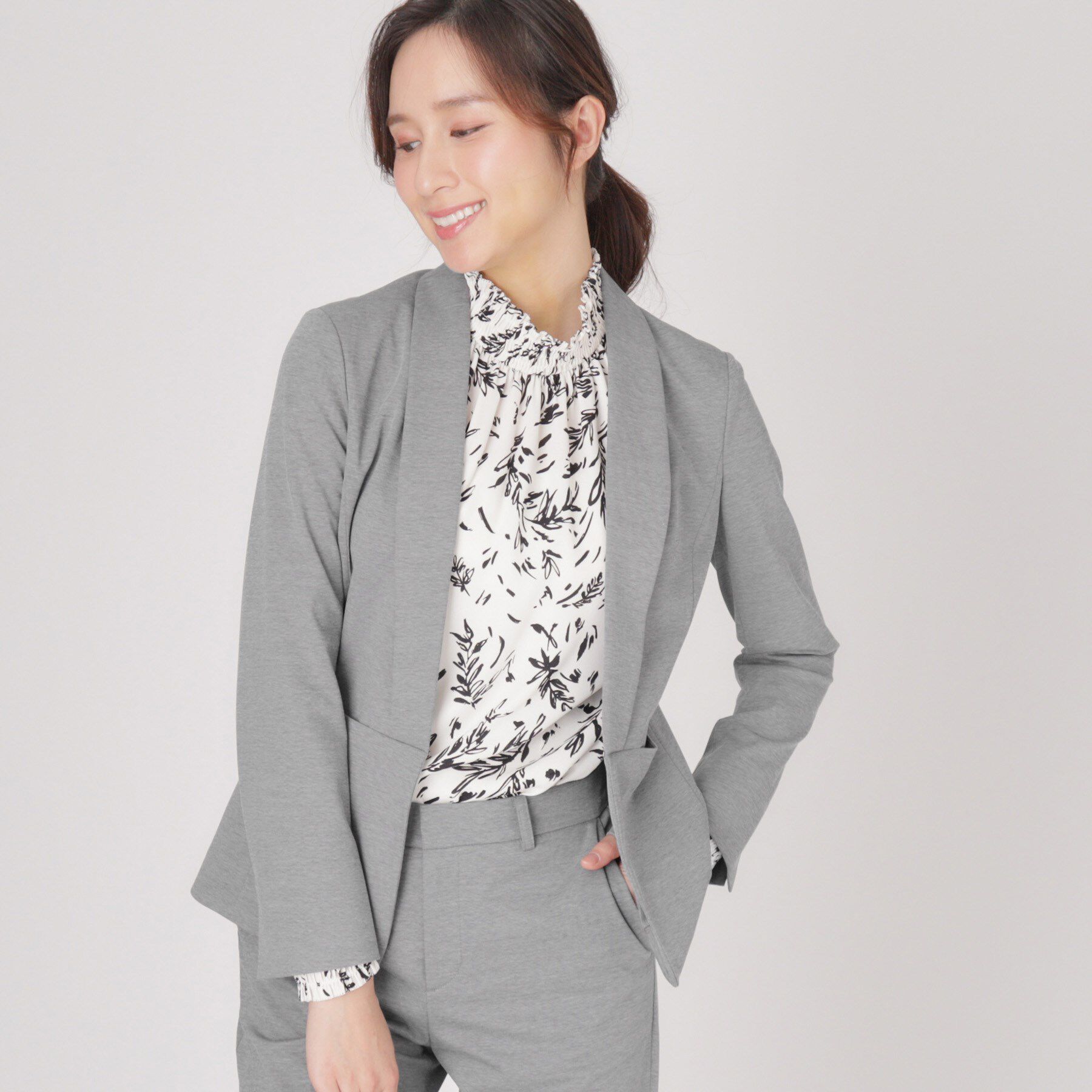 COUP DE CHANCE「【洗える／日本製】ショールカラージャケット」|ノーカラージャケット|