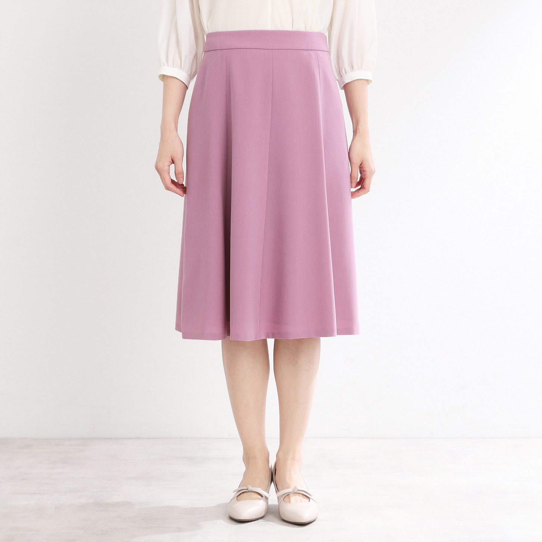 Reflect「【マシンウォッシュ可／細見え】フレアシルエットスカート」|スカート|