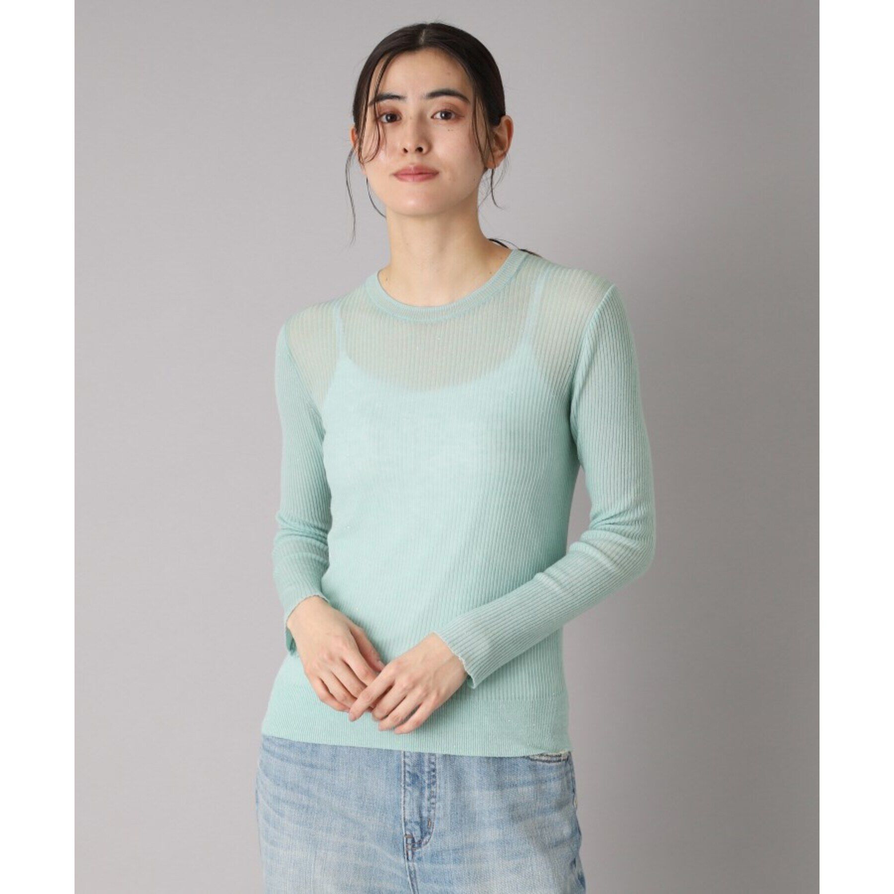 DRESSTERIOR「【エアリー素材/華やか】スパンコールシアーニット」|ニット・セーター|