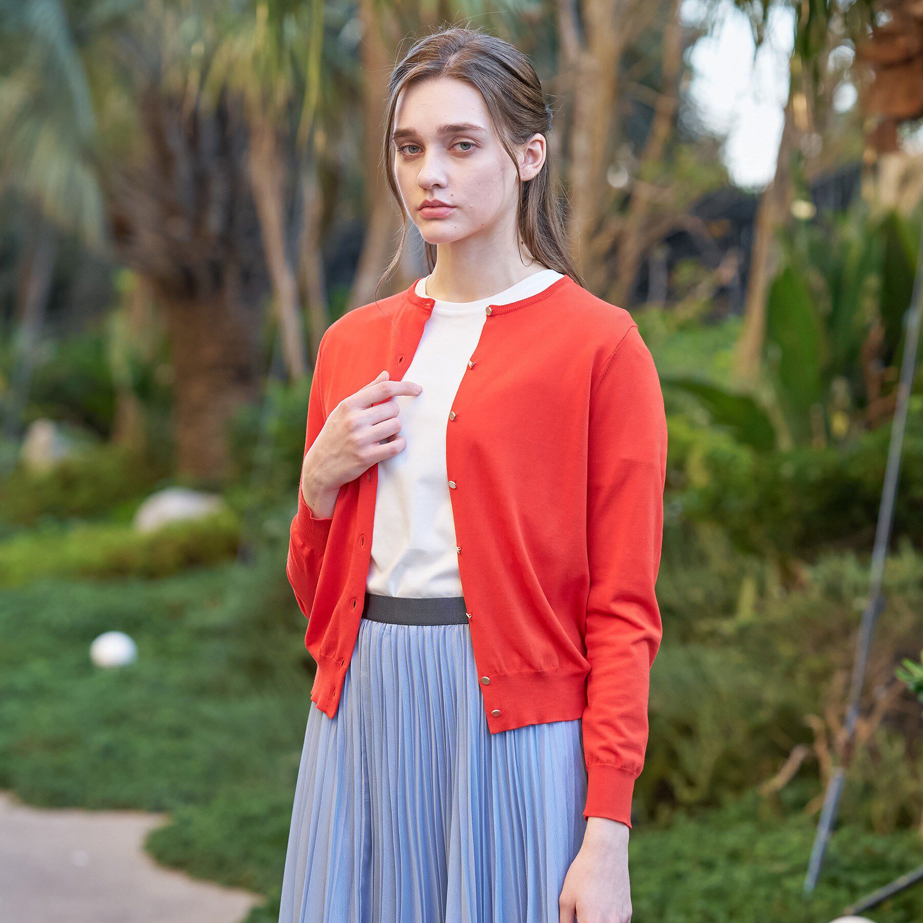 DRESSTERIOR「コットンシルククルーネックカーディガン」|カーディガン|