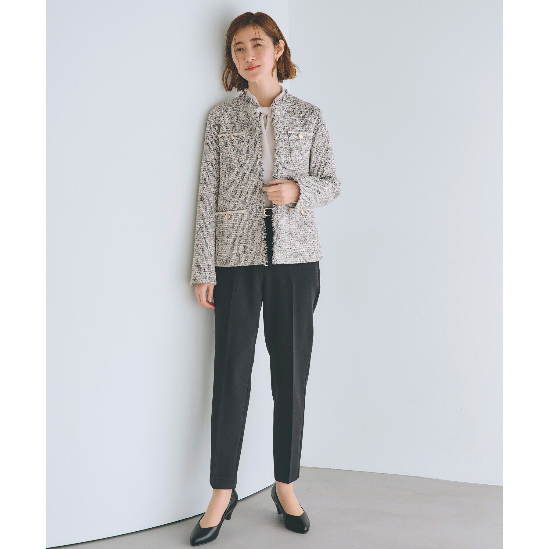 grove「しなやかストレッチ イージーケアテーパードパンツ」|その他|