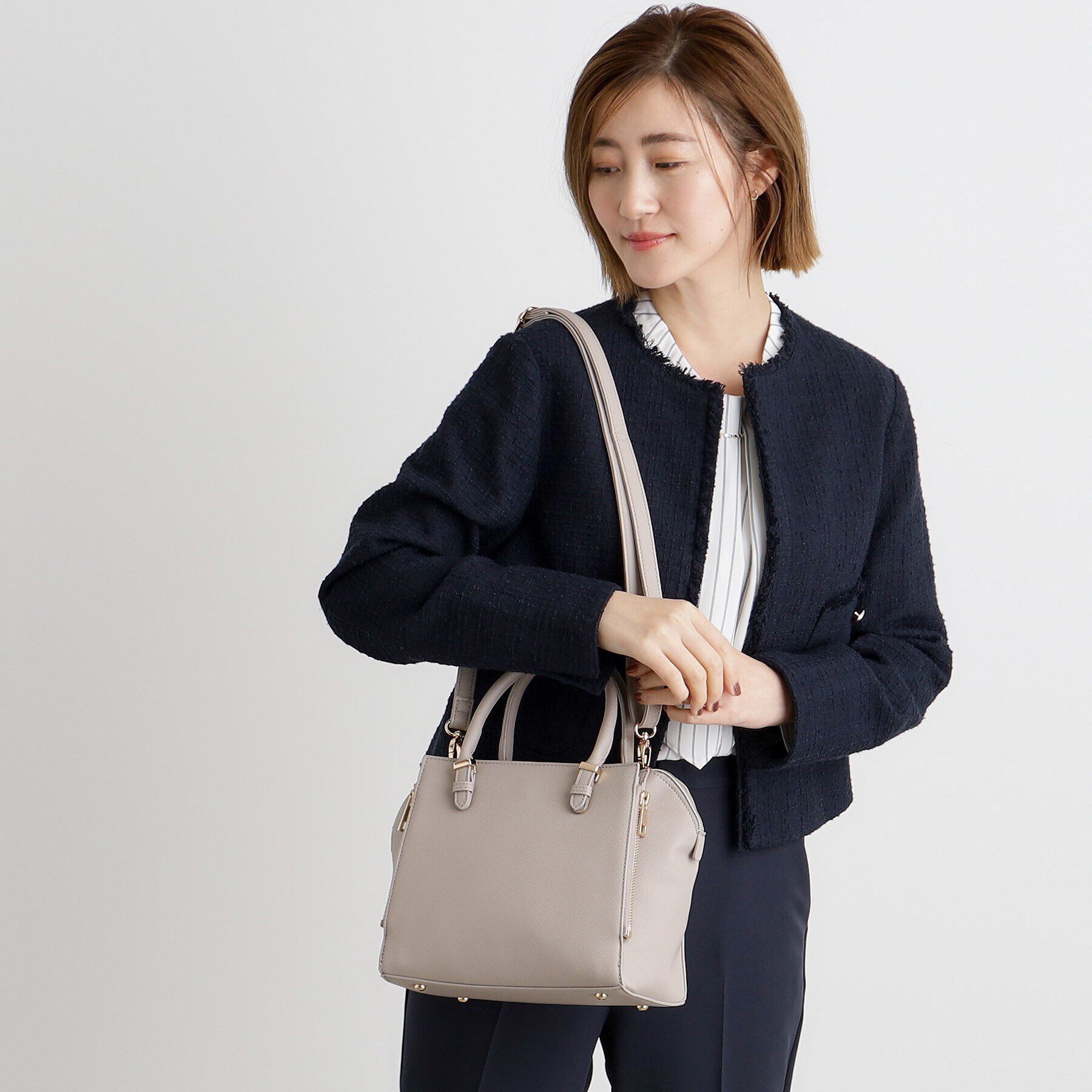 grove「【人間工学】タテZipメタルベルトサブ付き2WAYトート【入卒対応可】」|ショルダー・メッセンジャー|