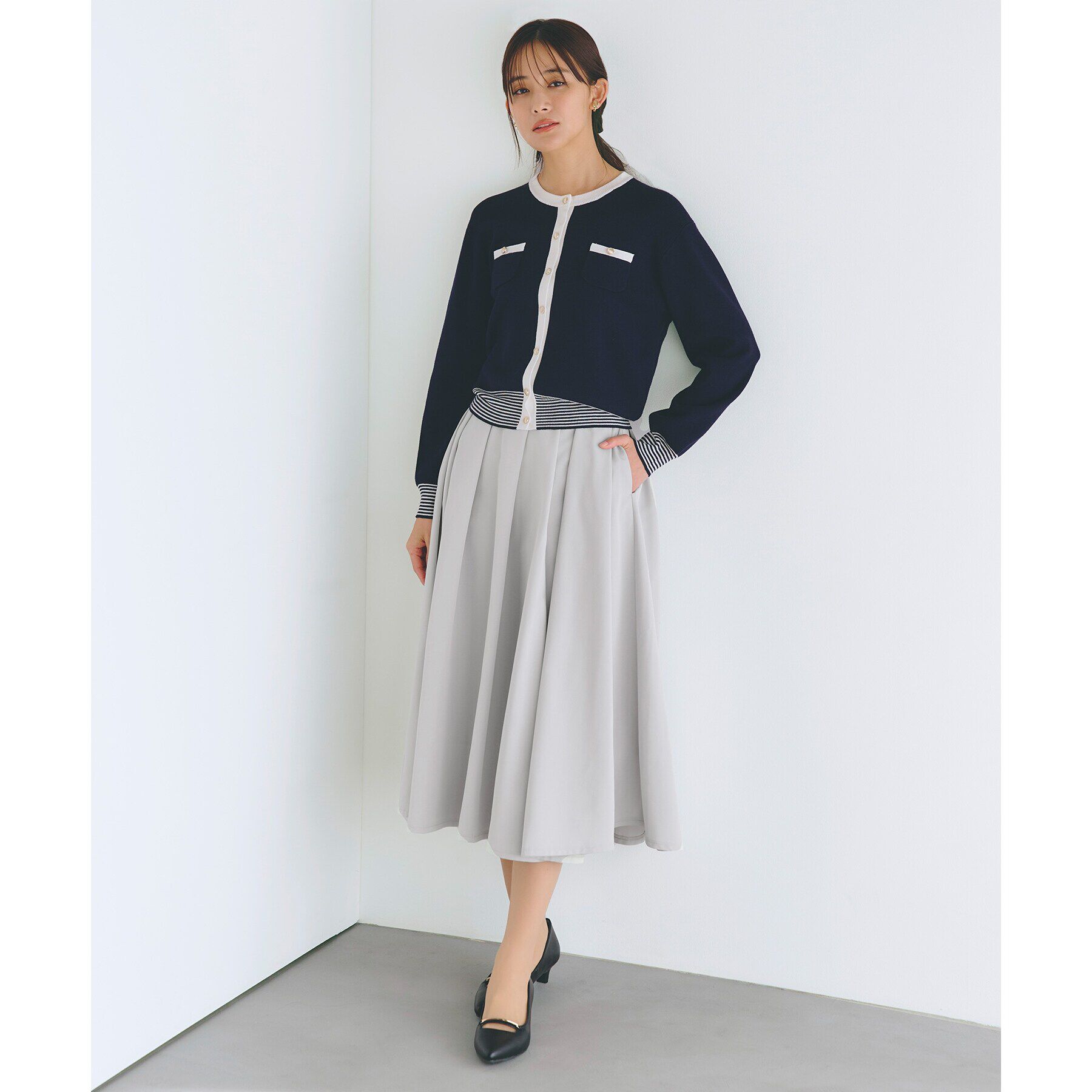 grove「イレギュラータックフレアスカート」|スカート|