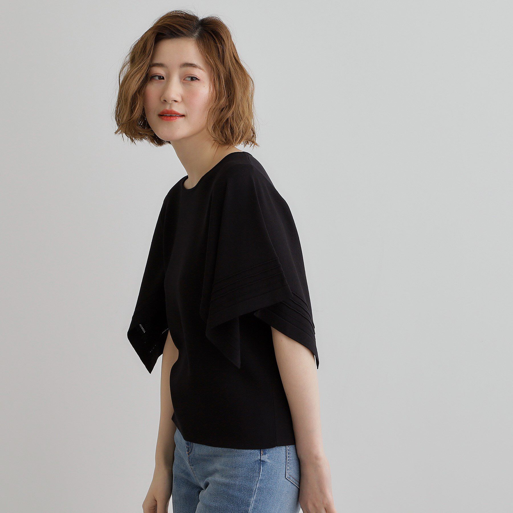 grove「ハンカチスリーブニットプルオーバー」|ニット・セーター|